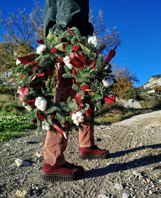 CORONA DE NADAL VERMELL I BLANC